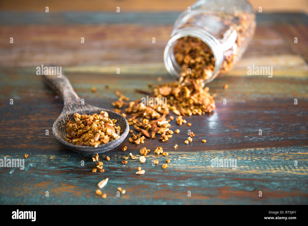 Crunchy Kürbis Müsli Stockfoto