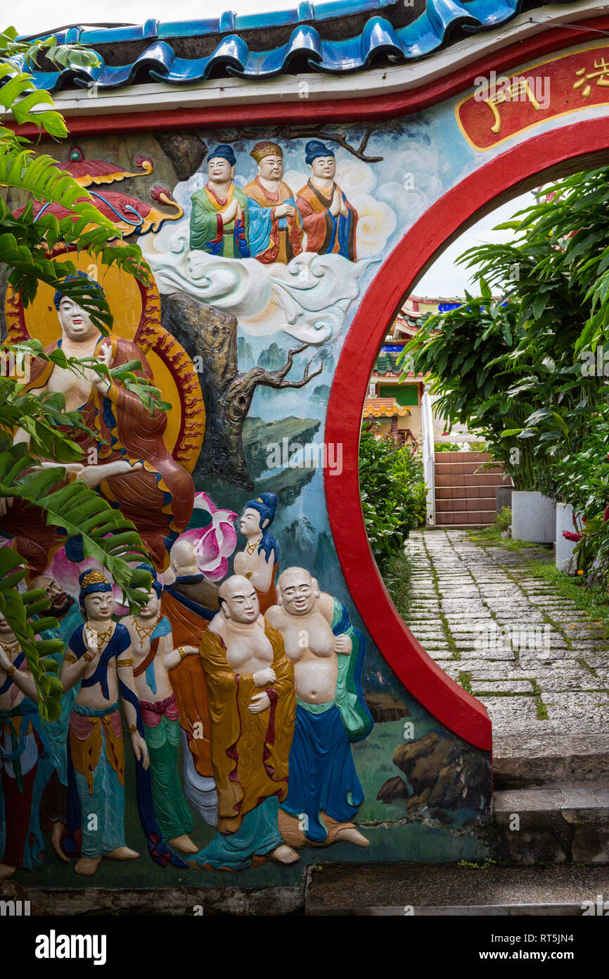 Kek Lok Si buddhistischen Tempel, Garten Skulpturen von Mond Tor, Georgetown, Penang, Malaysia. Stockfoto