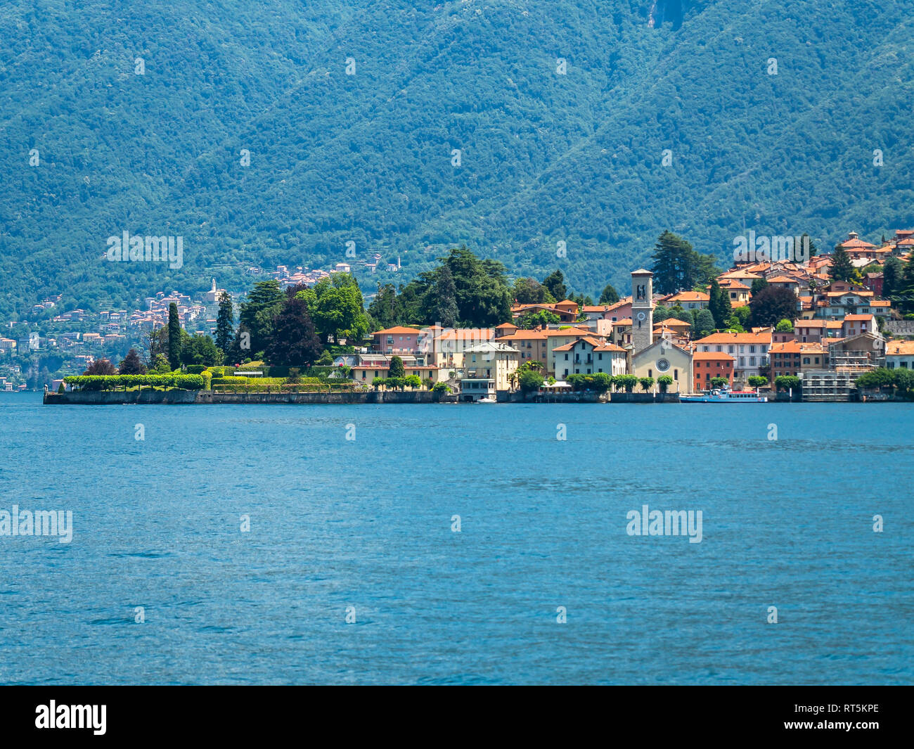 Italien, Lombardei, Comer See, Torno, Stadtbild Stockfoto