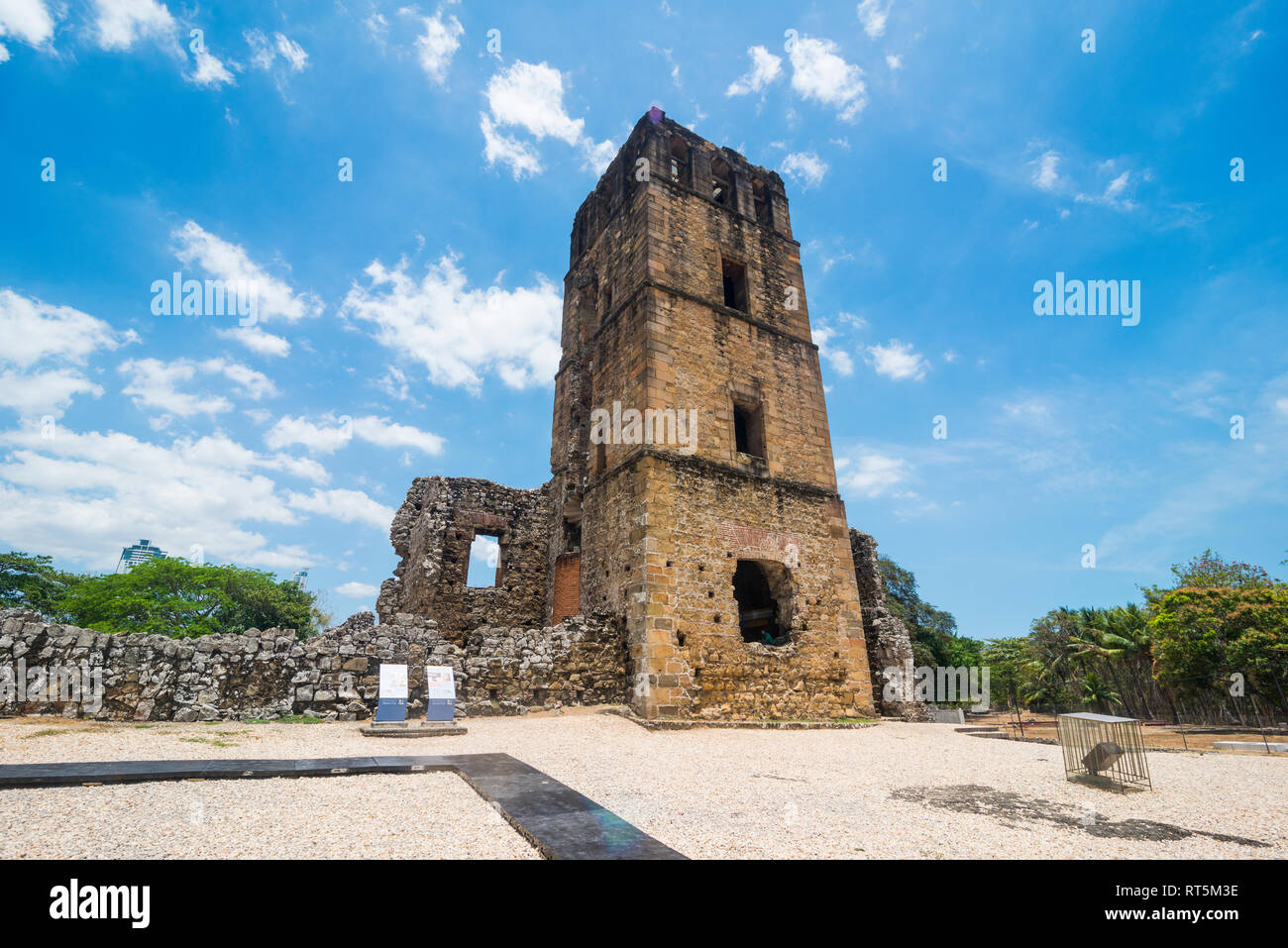 Panama, Panama Viejo, Blick auf die Ruinen Stockfoto