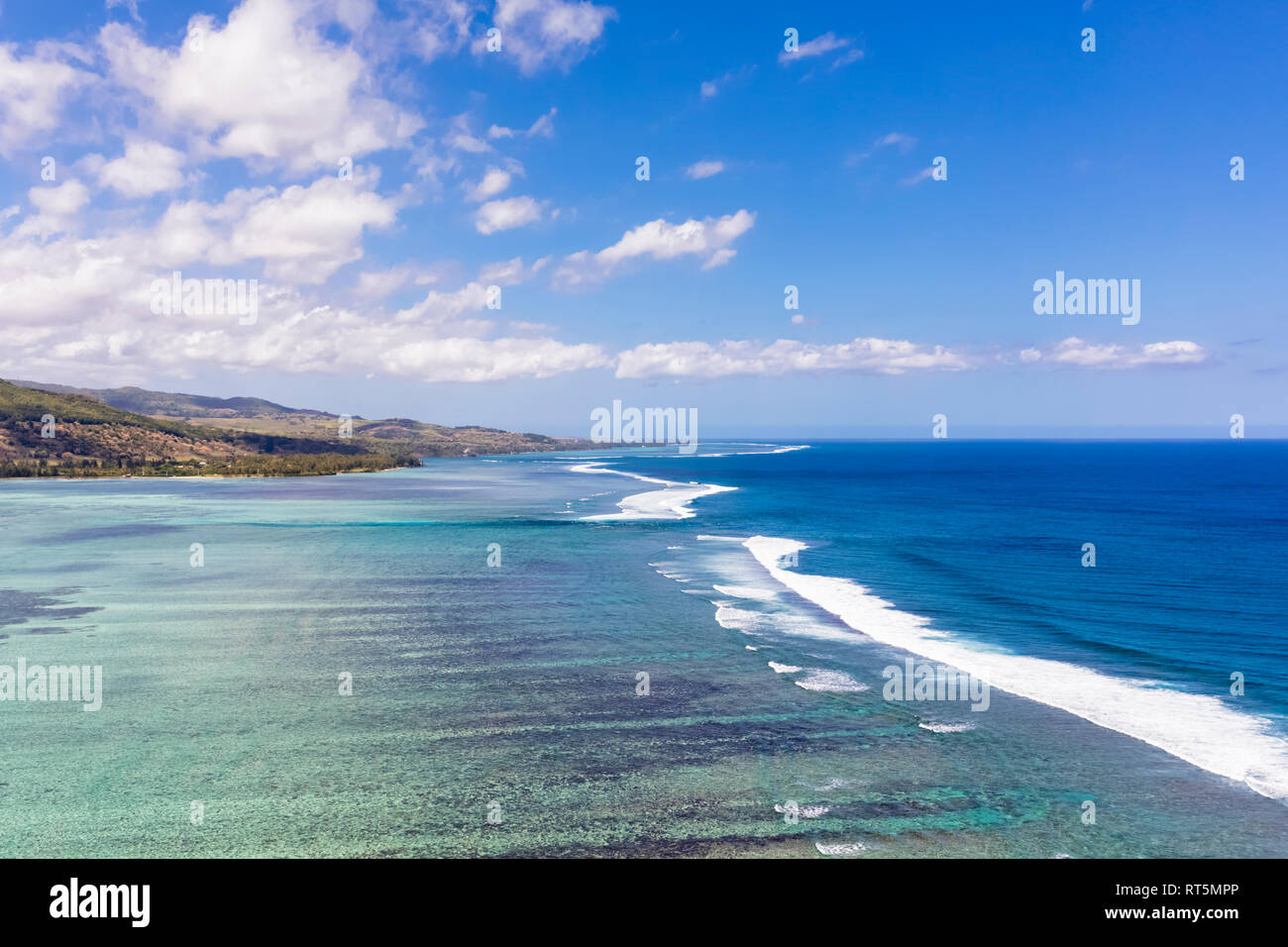 Mauritius, Südwestküste, Indischer Ozean, Luftaufnahme Stockfoto