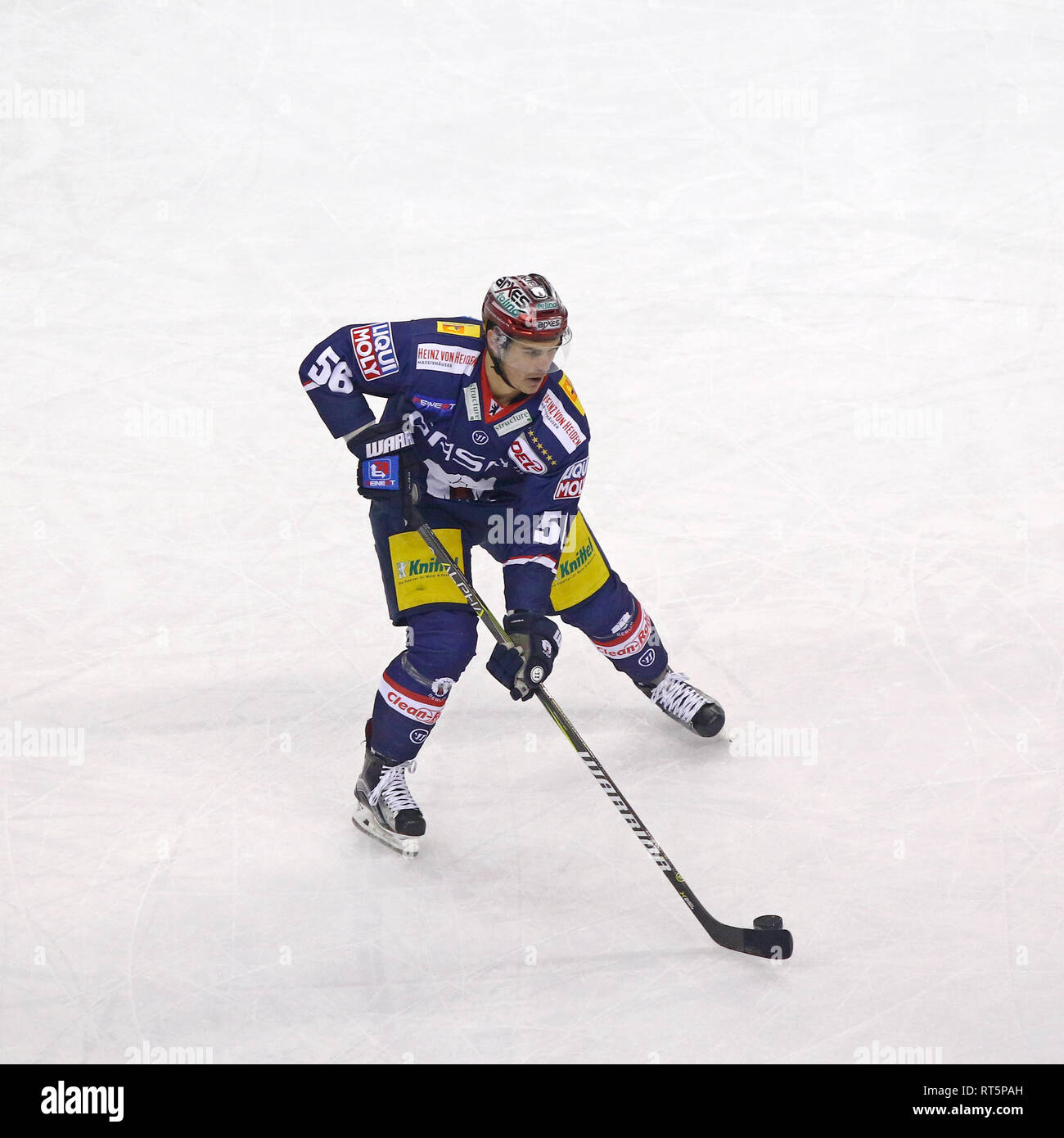 BERLIN, DEUTSCHLAND - 22. SEPTEMBER 2017: Vorwärts Martin Buchwieser von Eisbaren Berlin in der Deutschen Eishockey Liga (DEL) Spiel gegen Kol Stockfoto