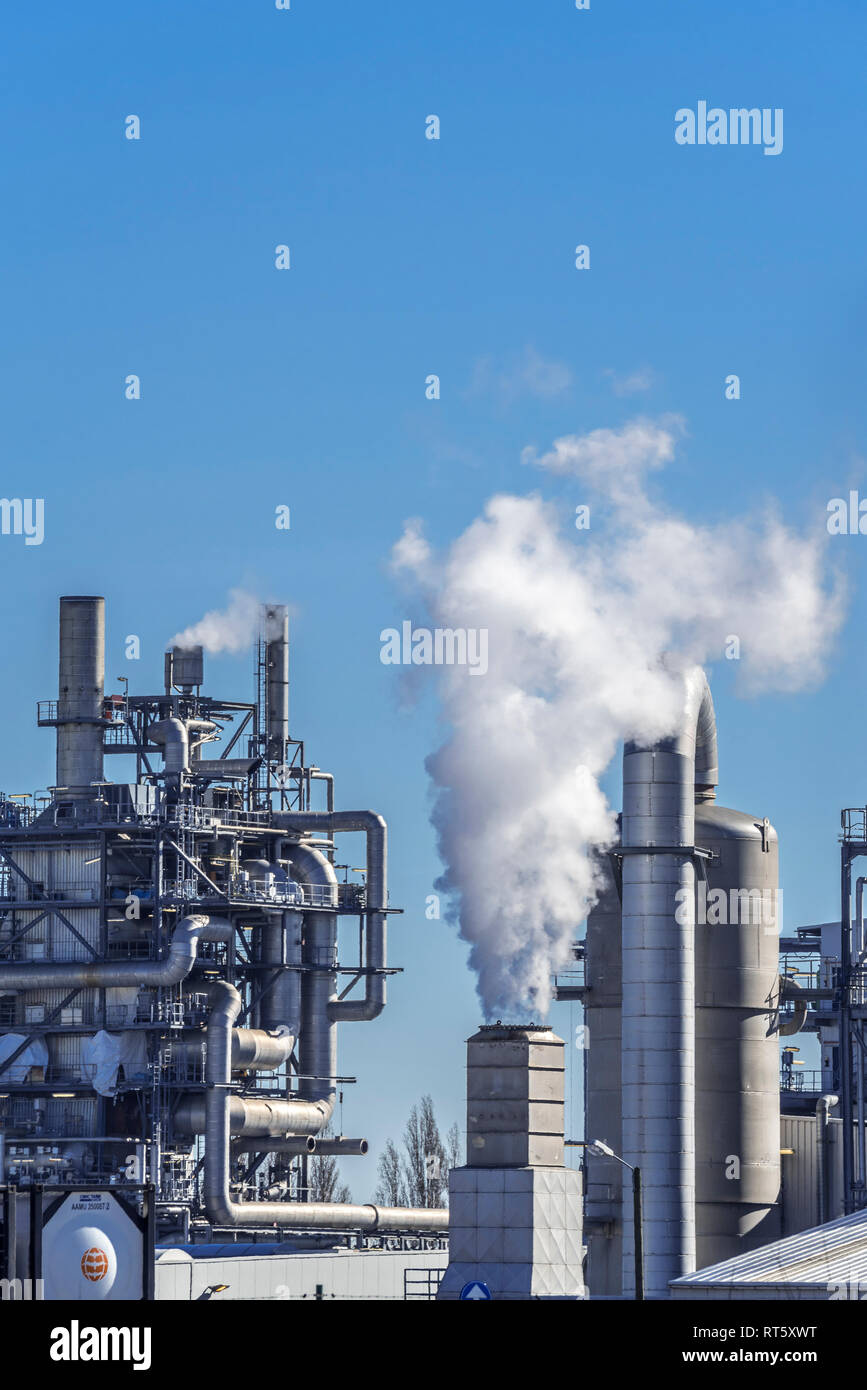 Industrial Estate zeigt die BASF die chemische Produktion Standort im Hafen von Antwerpen, Belgien Stockfoto
