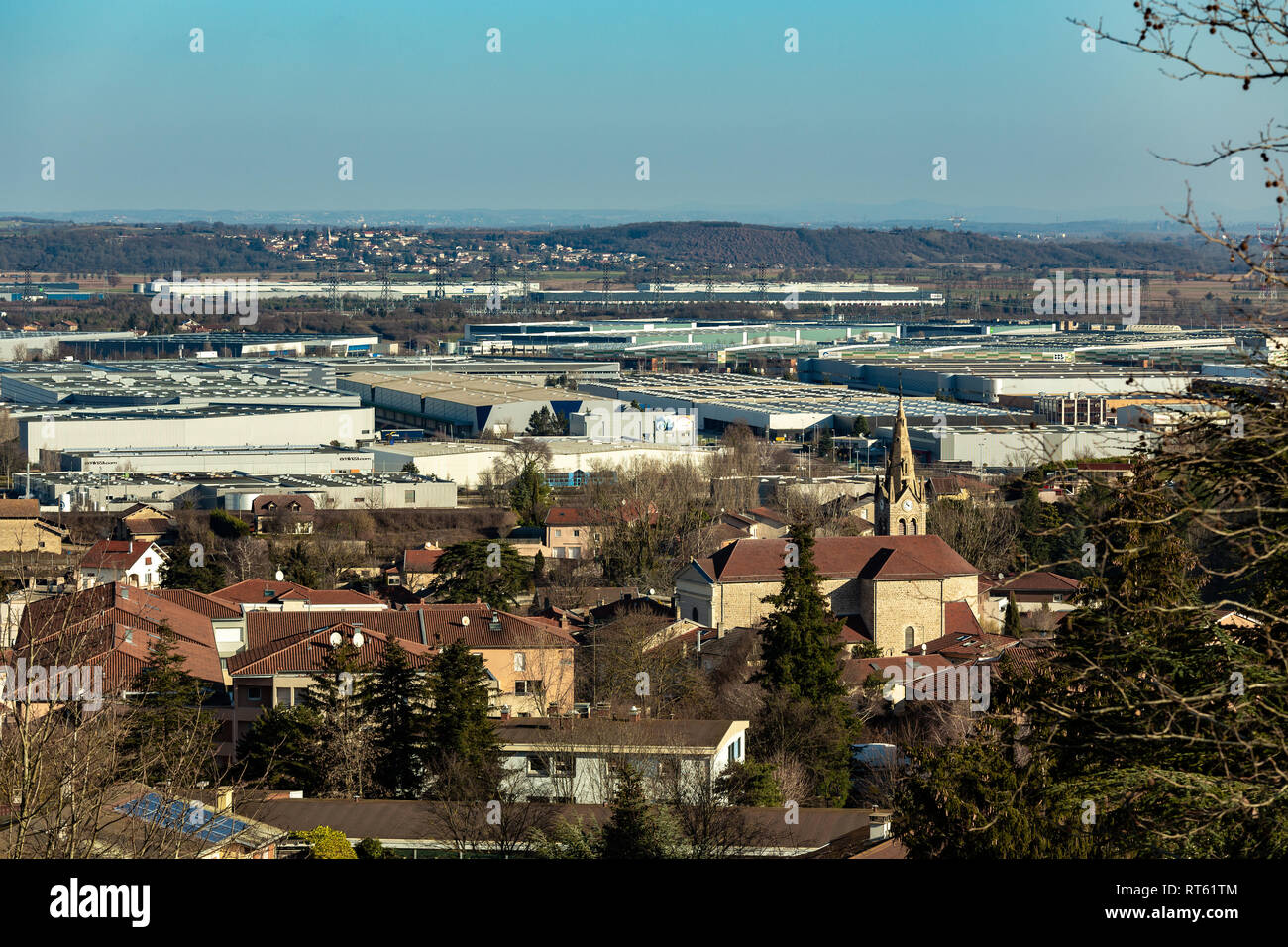 Parc d'activités de Chesnes, Saint-Quentin-Fallavier. Frankreich Stockfoto