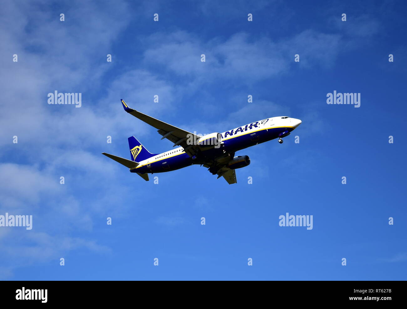 Ryanair Flugzeug. Santiago de Compostela, Spanien, 23. Feb 2019. Stockfoto