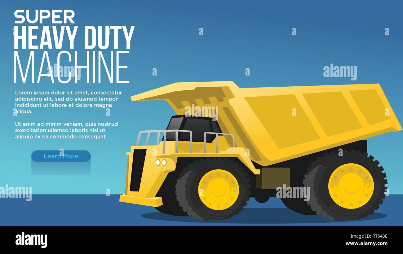 Super Heavy Duty Maschinenkonzept big haul Truck für den Steinkohlenbergbau mit Schatten illustratiuon am besten für Web und Präsentation Stock Vektor