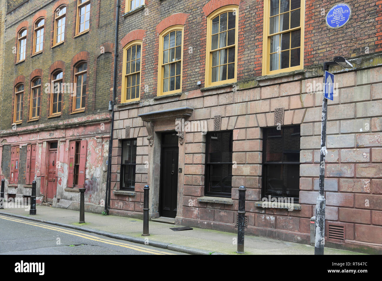 Jahrhundert, Historische hugenottischen Häuser, Spitalfields, East End, London, England, Vereinigtes Königreich Stockfoto