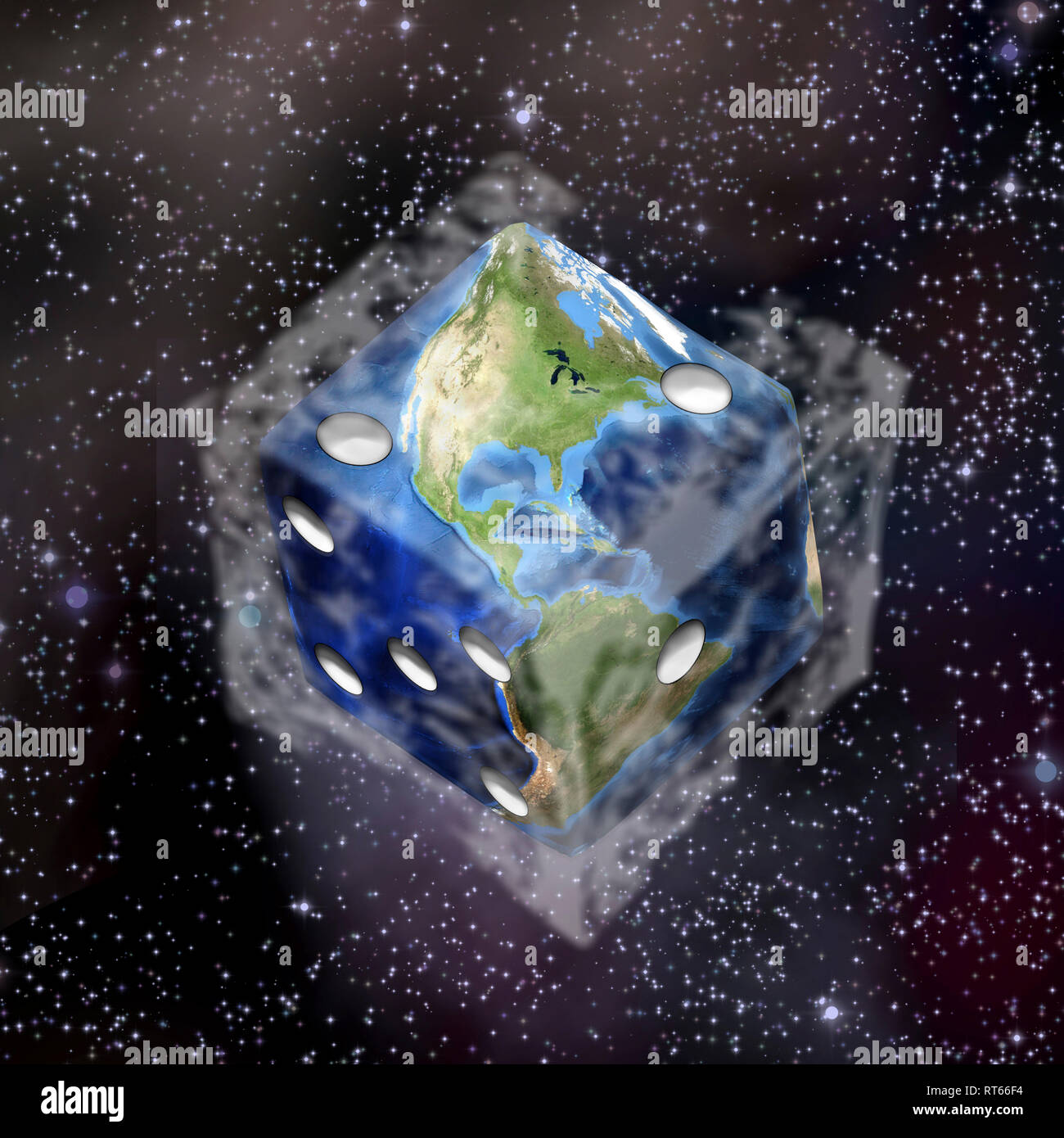 Planet Erde in Würfel Form Stockfotografie - Alamy