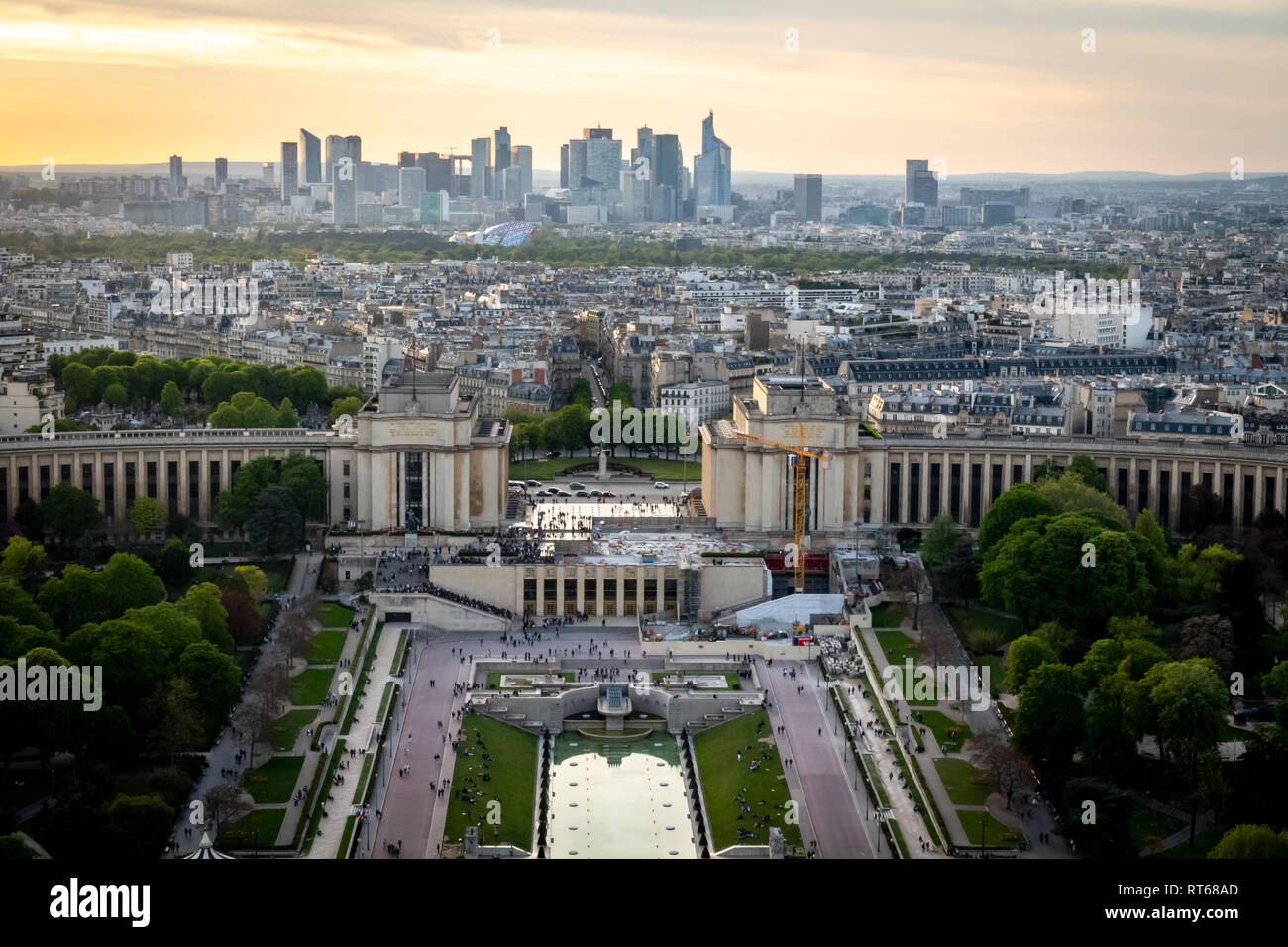 Stadt Paris von oben Stockfoto