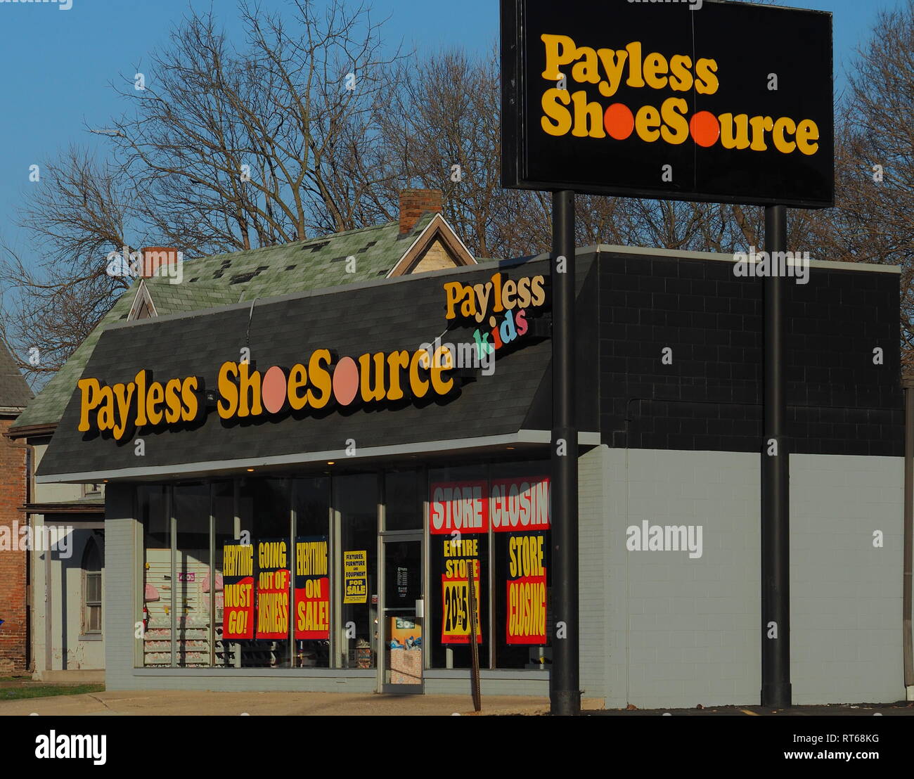 Payless shoe/store/Payless Shoe Source Kinder aus Wirtschaftsstandort in Ohio. Stockfoto
