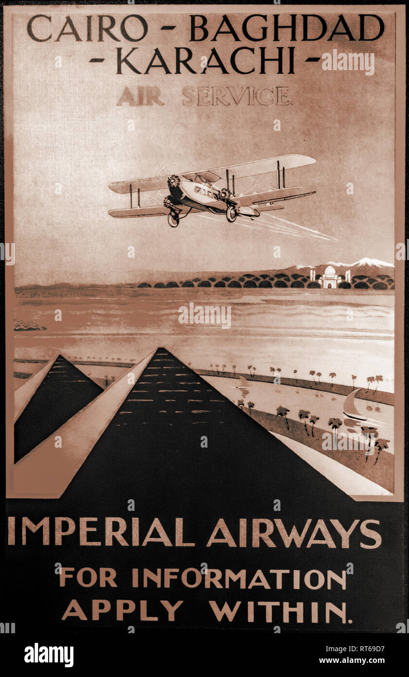 Ein Vintage Werbung für Reisen mit Imperial Airways. Stockfoto