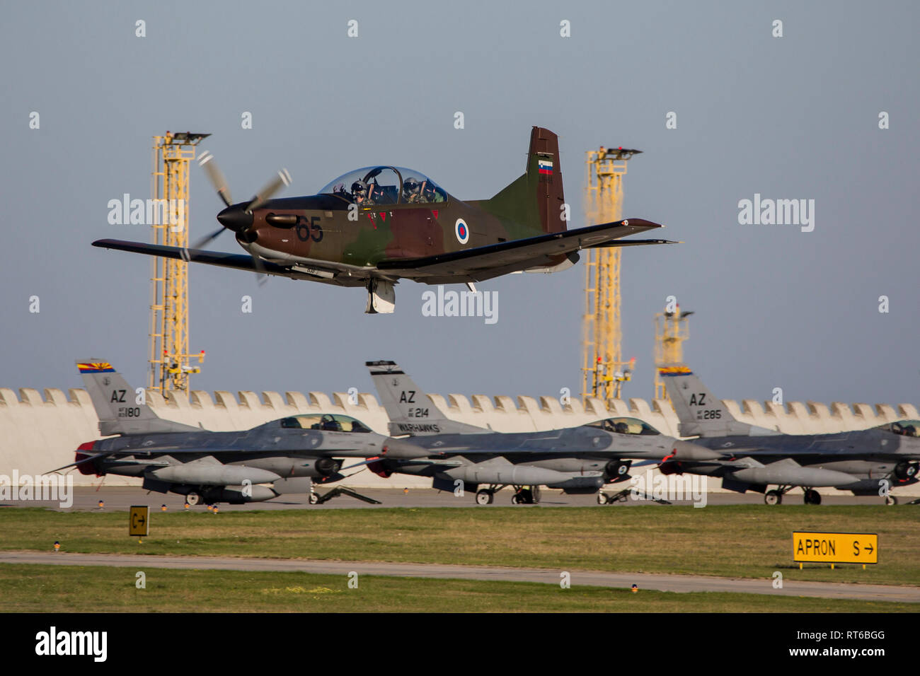 Slowenische Air Force Pilatus PC-9. Stockfoto