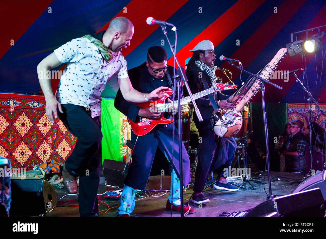 Afriquoi live auf Beltane Fire Festival, Sussex, UK Stockfoto
