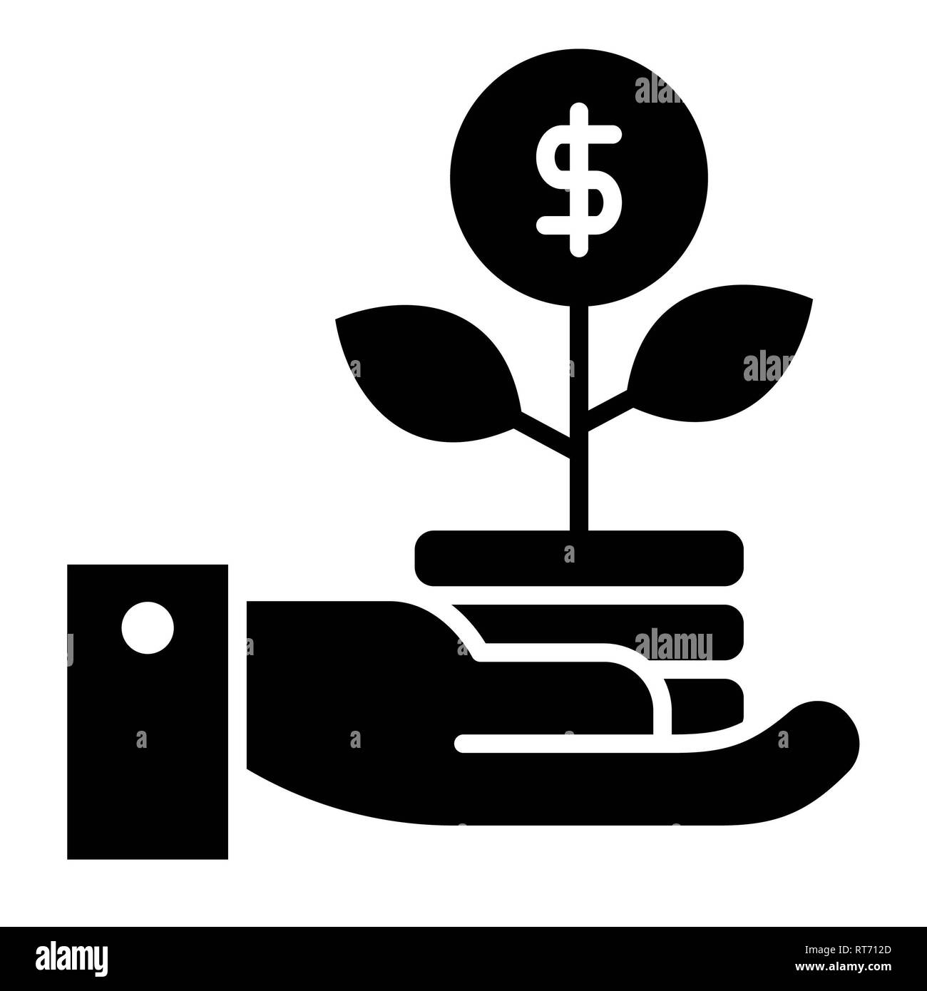 Investitionen Symbol, Vector Illustration, Finanzen Glyphe Stockfoto