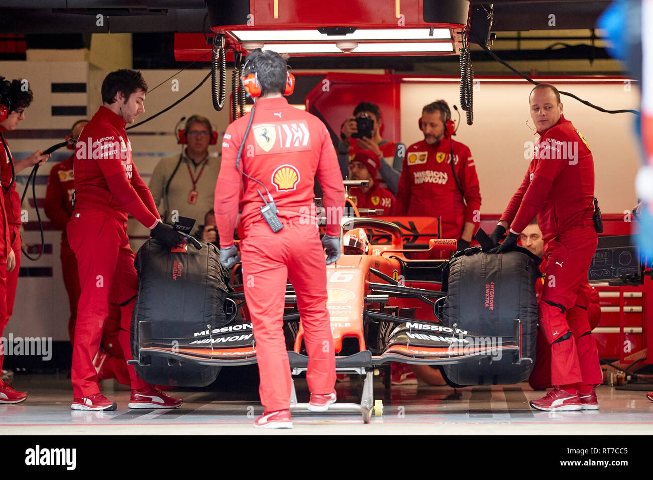 Montmelo, Barcelona, Spanien. 28.Februar 2019. Charles Leclerc (Scuderia Ferrari Mission Worfeln) SF 90 Auto, in Aktion gesehen im Winter Testtagen auf dem Circuit de Catalunya in Montmelo (Katalonien). Credit: SOPA Images Limited/Alamy leben Nachrichten Stockfoto