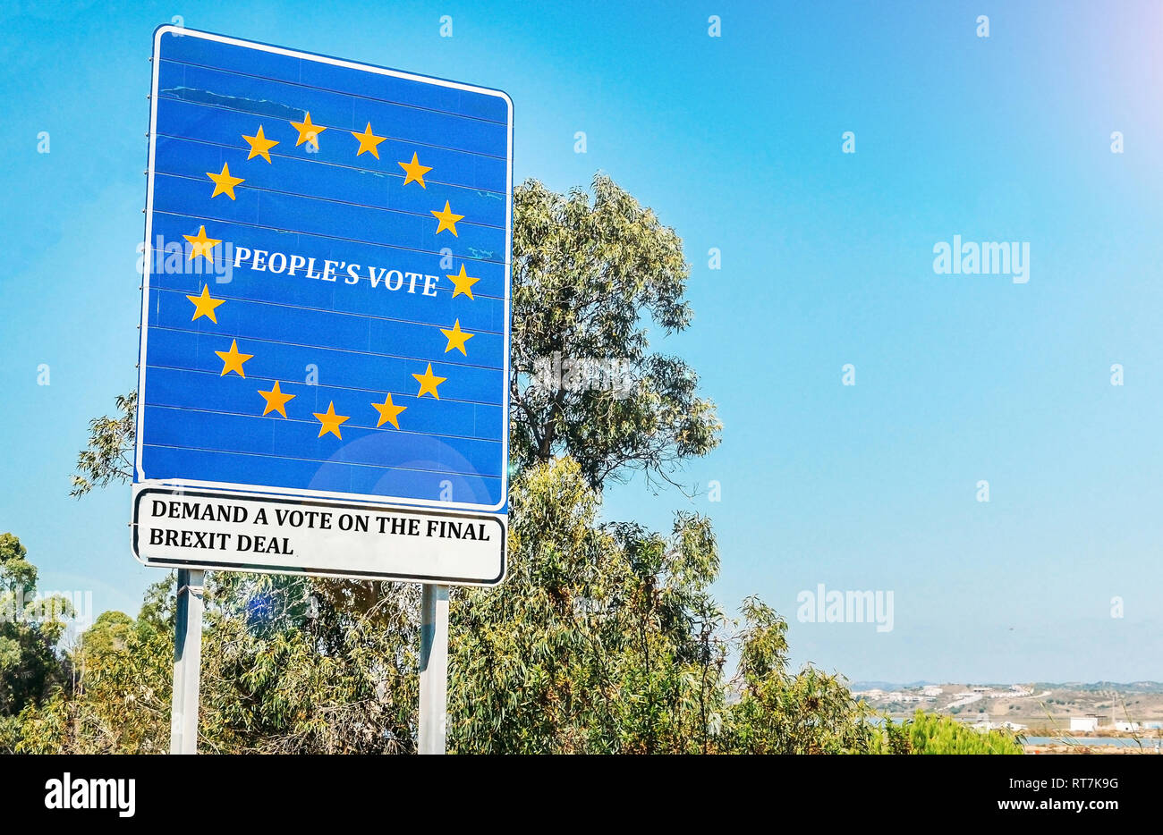 Abstimmung der Menschen ist eine britische Kampagne Gruppe, die für eine öffentliche Abstimmung über die endgültige Brexit Abkommen zwischen dem Vereinigten Königreich und der Europäischen Union. Stockfoto