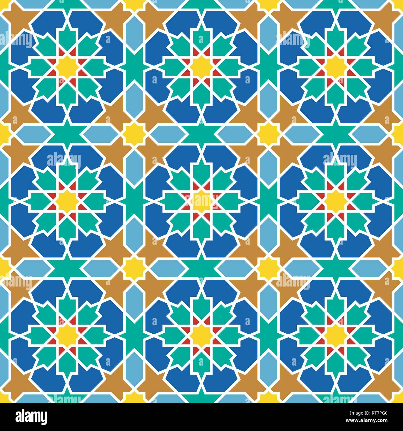 Nahtlose Arabische Geometrische Verzierung Auf Traditionelle Arabische Kunst Muslimischen Mosaik Turkische Arabische Fliesen Girih Stil Stock Vektorgrafik Alamy