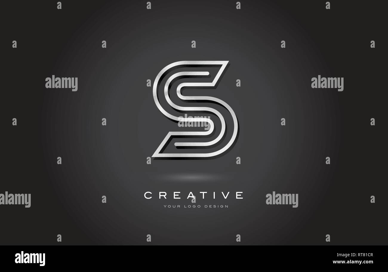 S Silber Stahl Schreiben Monogramm Logo Design. Moderne S Metall Icon mit Kreativen schöne Eisen Metall Textur Vektor. Stock Vektor
