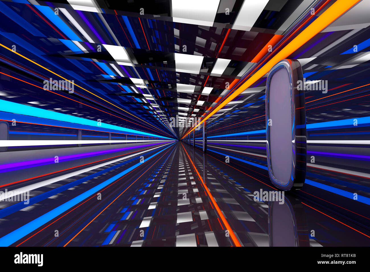 Architektur Visualisierung eines futuristischen Passage, 3D-Rendering Stockfoto