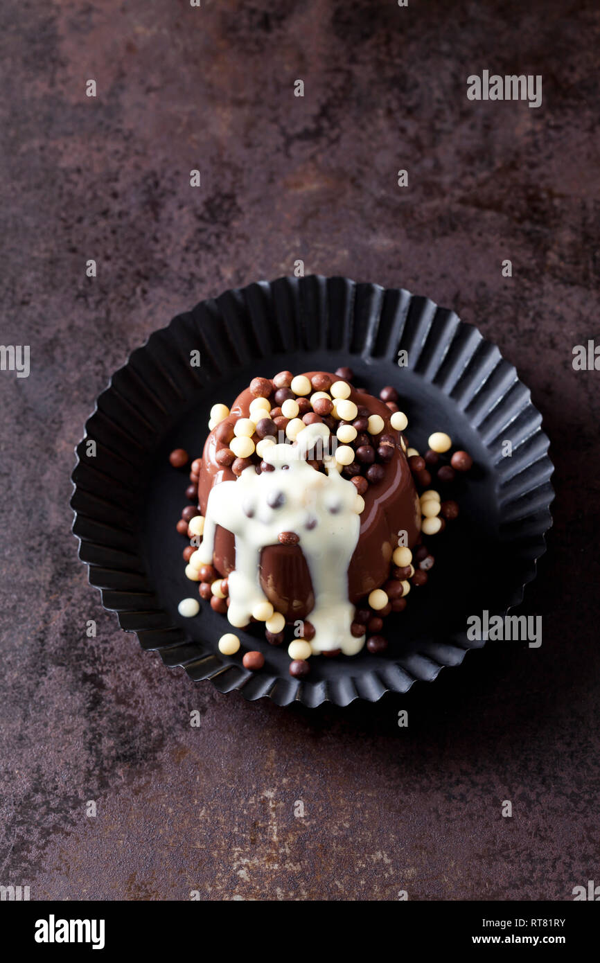 Pudding Schokolade mit Stockfoto