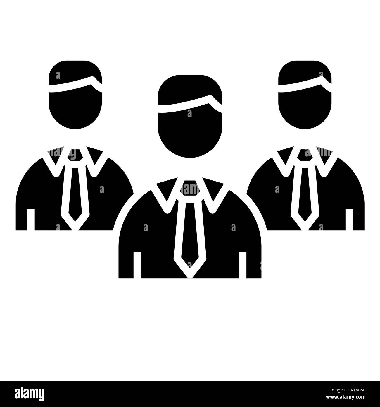 Teamwork Symbol, Vector Illustration, Business Glyphe Stockfoto