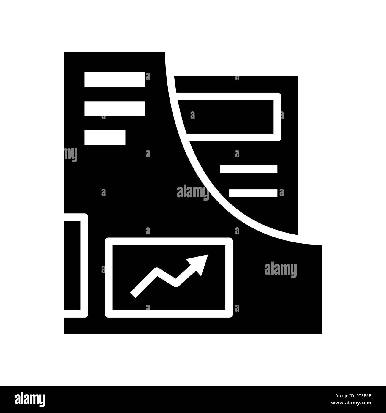 Dokument Symbol, Vector Illustration, Business Glyphe Stockfoto