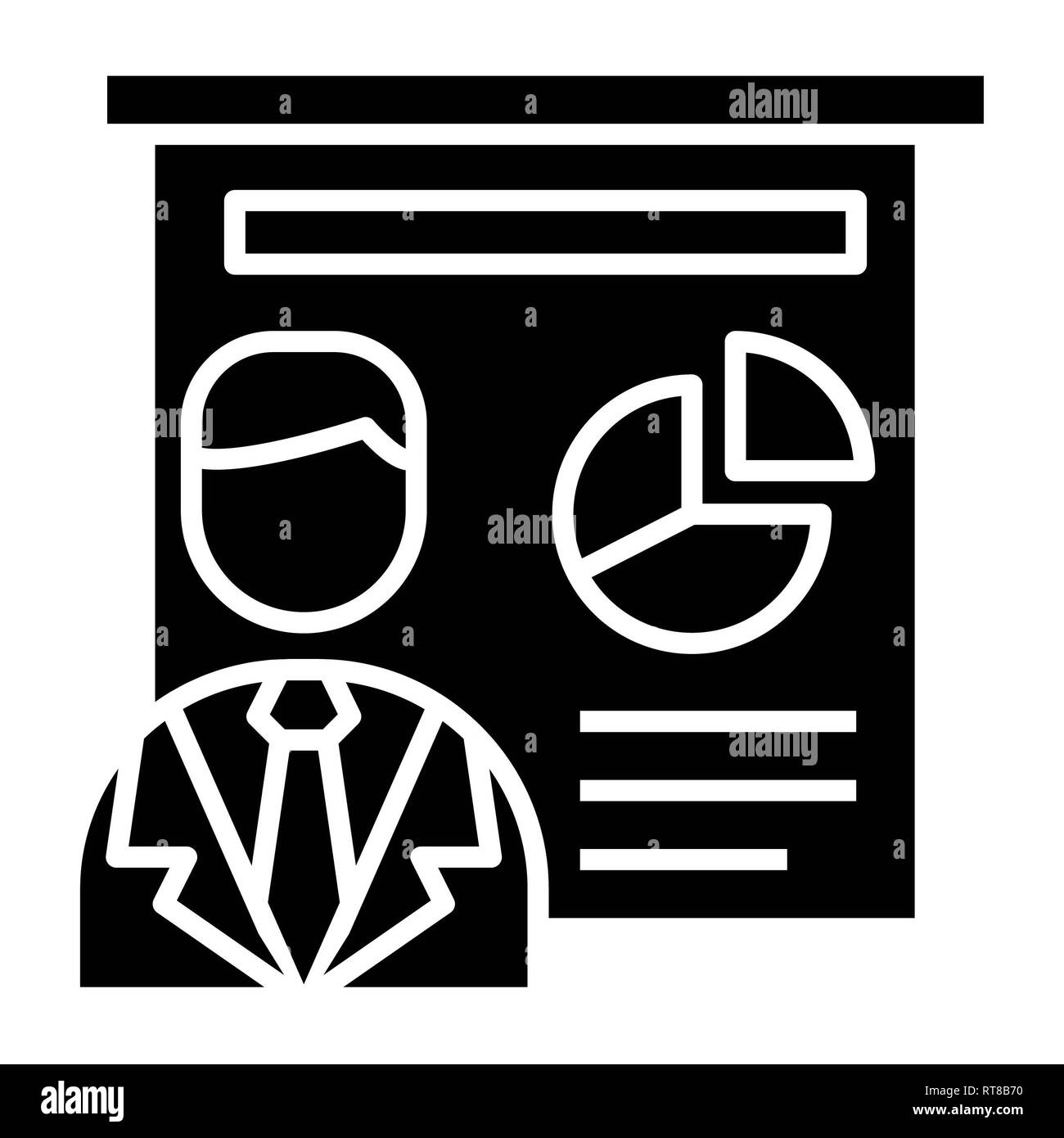 Symbol "Bericht, Vector Illustration, Business Glyphe Stockfoto