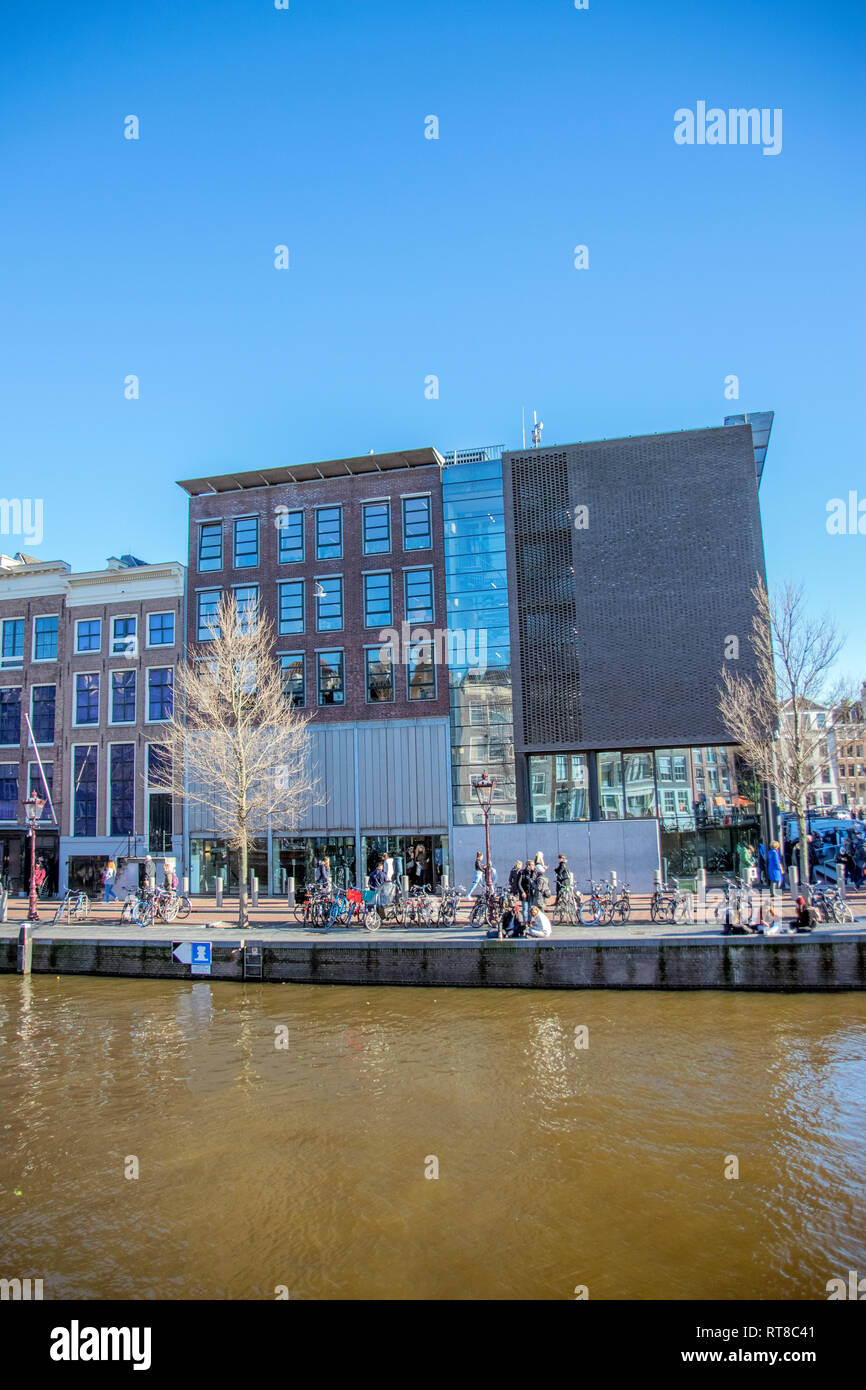 Anne Frank Haus in Amsterdam Die Niederlande 2019 Stockfoto