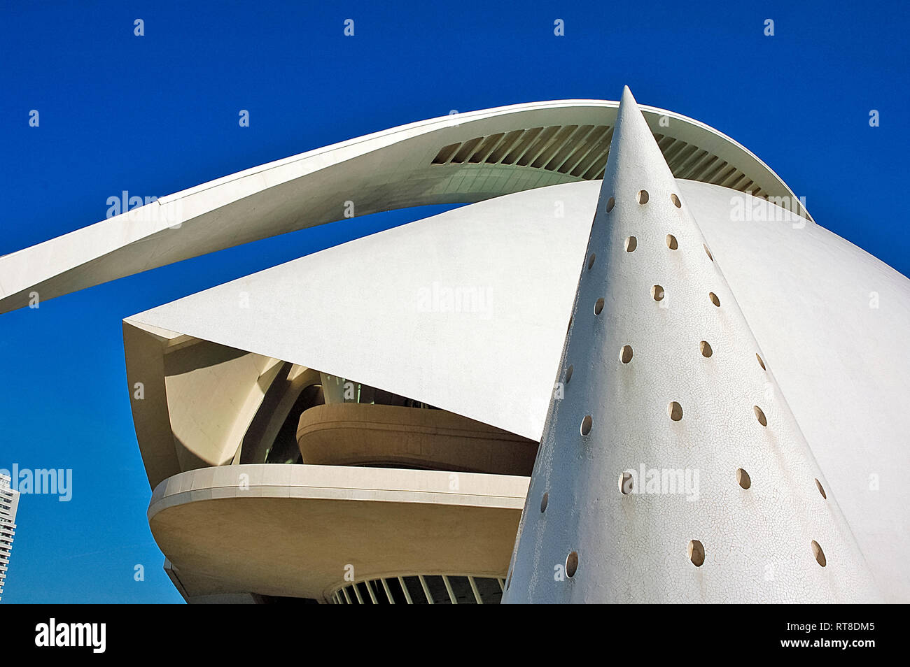 Spanien Valencia. Ciutat di Calatrava, Ciutat de les Arts i les Ciències Stockfoto