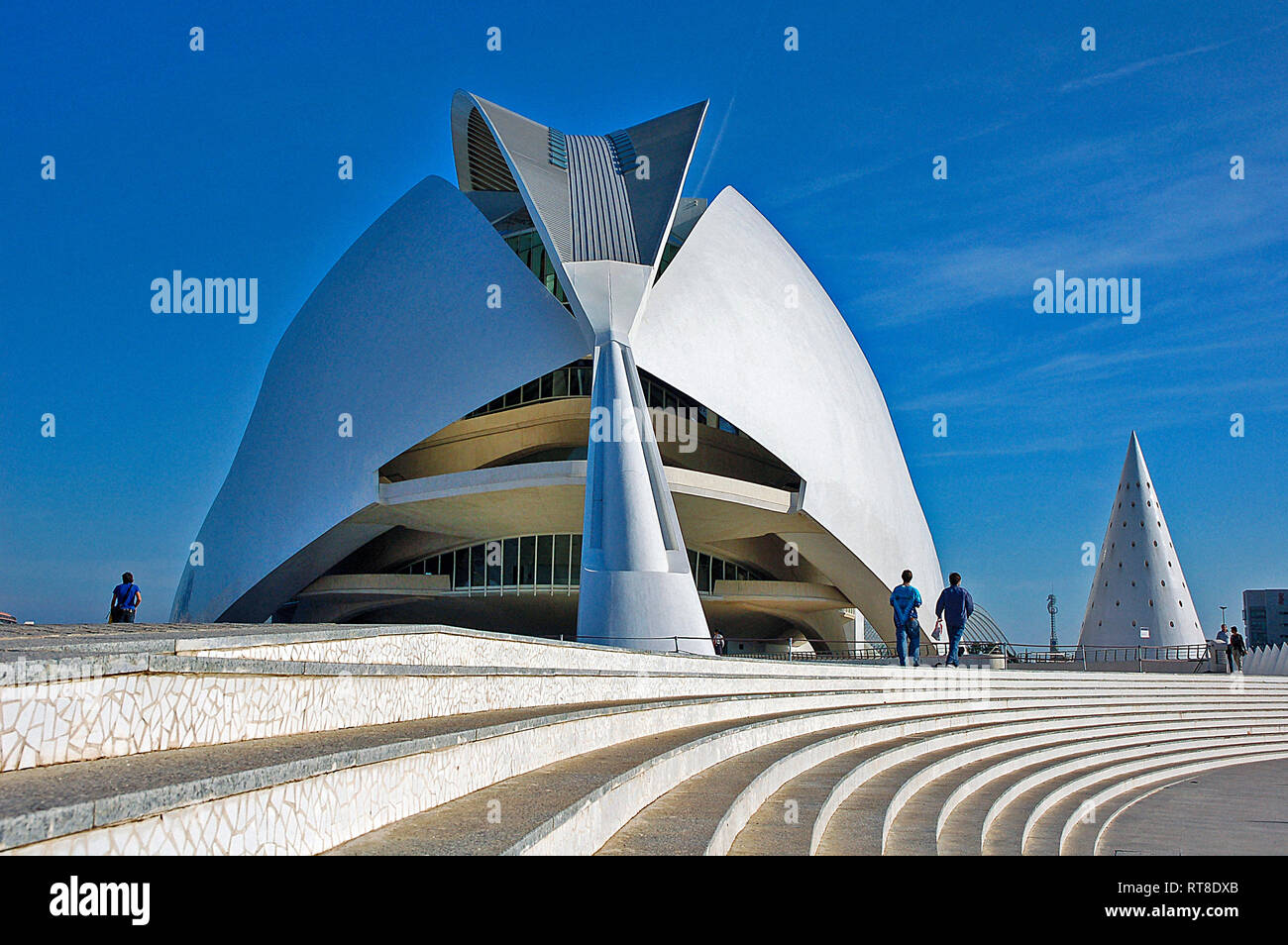 Spanien Valencia. Ciutat di Calatrava, Ciutat de les Arts i les Ciències Stockfoto