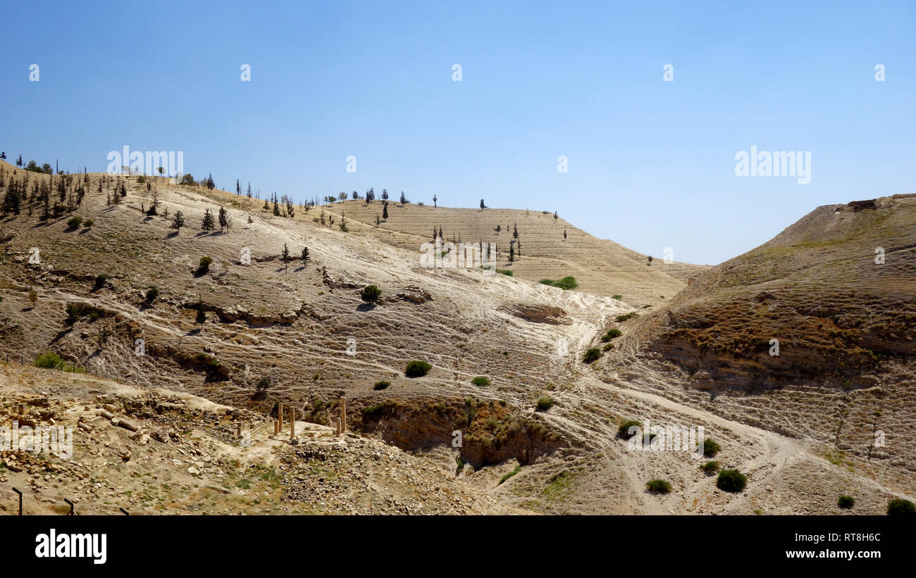 Römische Ruinen von Pella in Jordanien Stockfoto