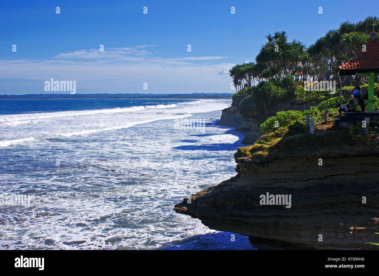 Pantai Batu Hiu Strand, Pangandaran, Ciamis, West Java, Indonesien Stockfoto