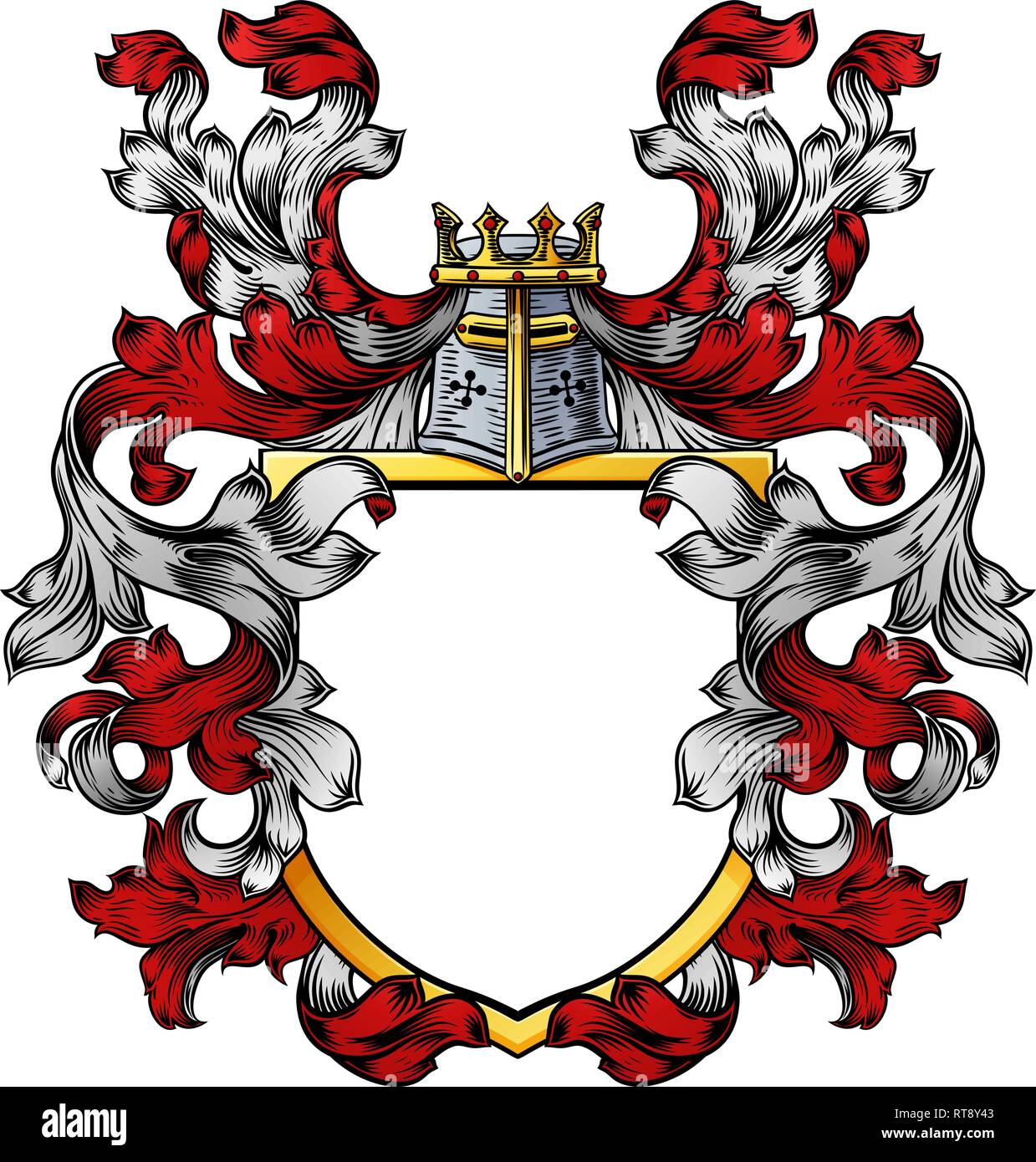 Wappen Wappen Ritter Familie heraldischen Schild Stock Vektor