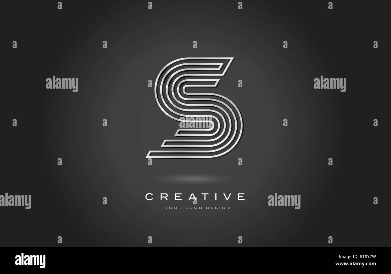 S Silber Stahl Schreiben Monogramm Logo Design. Moderne S Metall Icon mit Kreativen schöne Eisen Metall Textur Vektor. Stock Vektor
