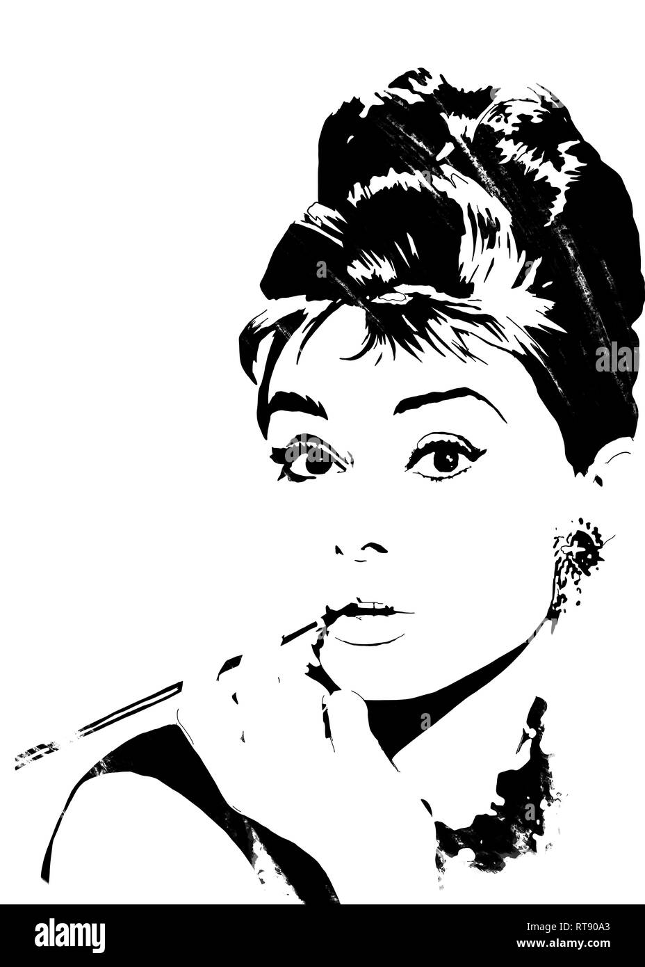 Audrey Hepburn Malerei Stockfoto