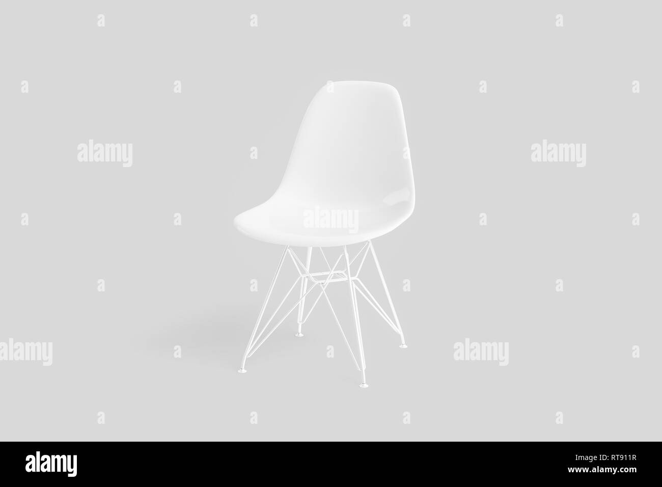 Glas Glas mit Tag Mock-up auf weichen grauen Hintergrund isoliert. 3D-Rendering. Stockfoto