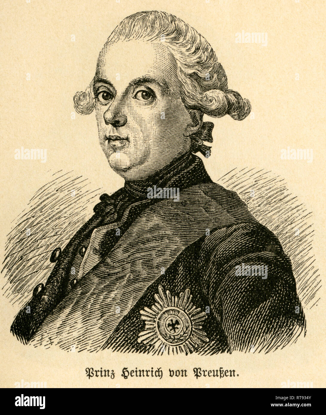 Prinz Heinrich von Preußen, preußischer General, Portrait von: 'Deutschlands Heerführer" (Deutscher militärischer Führer), dargestellt von Sprößer, Verlag Ferdinand Hirt, Leipzig, 1895., Additional-Rights - Clearance-Info - Not-Available Stockfoto