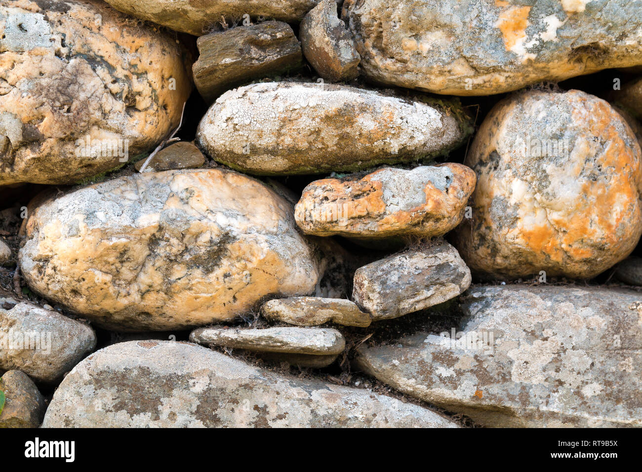 Muster einer Steinmauer Stockfoto