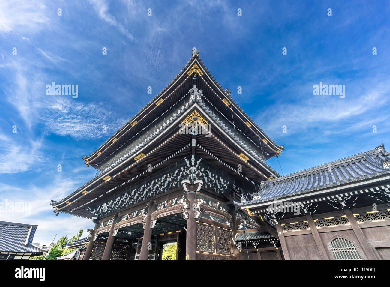 Der Gründer von Halle Tor (Goei-do-Mo) an der Shinshu Otani-ha oder Higashi Hongan-ji. In Kyoto, Japan. Stockfoto