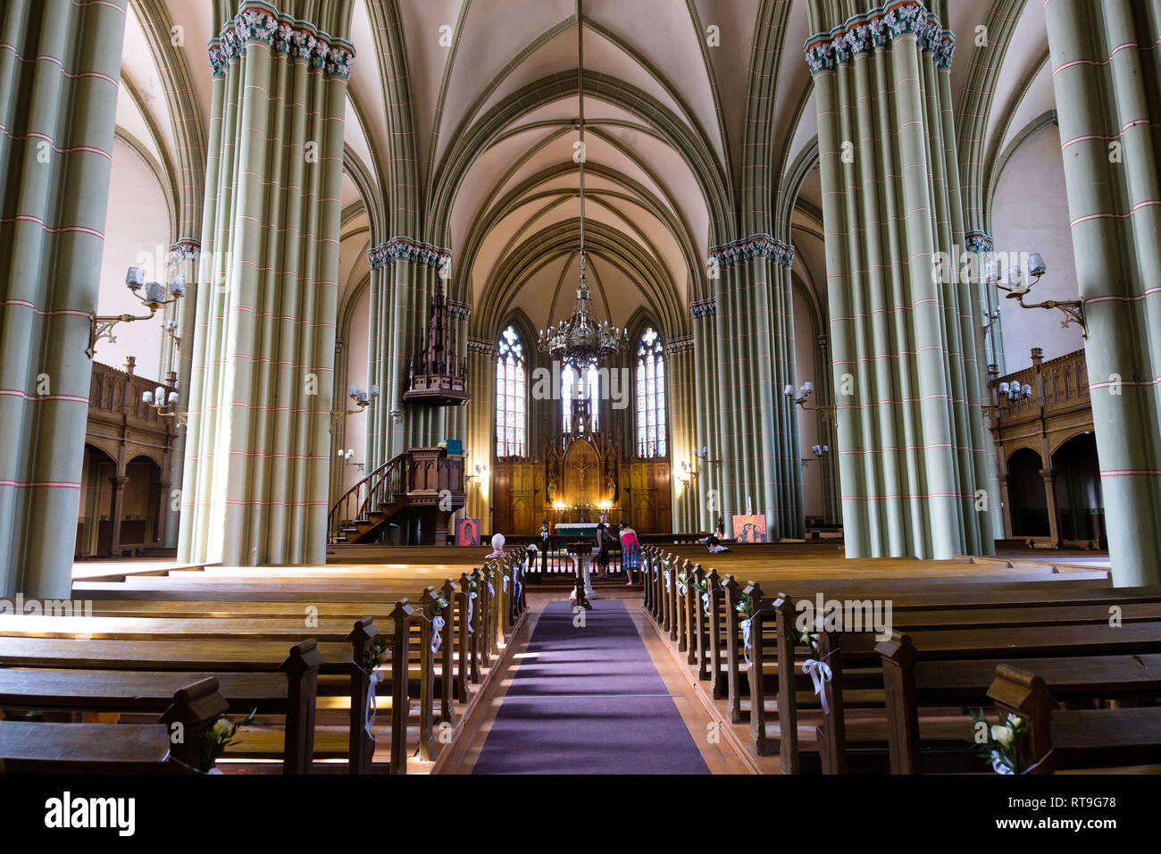 Lettland: Riga. St. Gertrude alte Kirche, die zwischen 1864 und 1894 für die Ostsee Deutsche Gemeinschaft gebaut, jetzt gehört der evangelisch-lutherischen Kirche von La Stockfoto