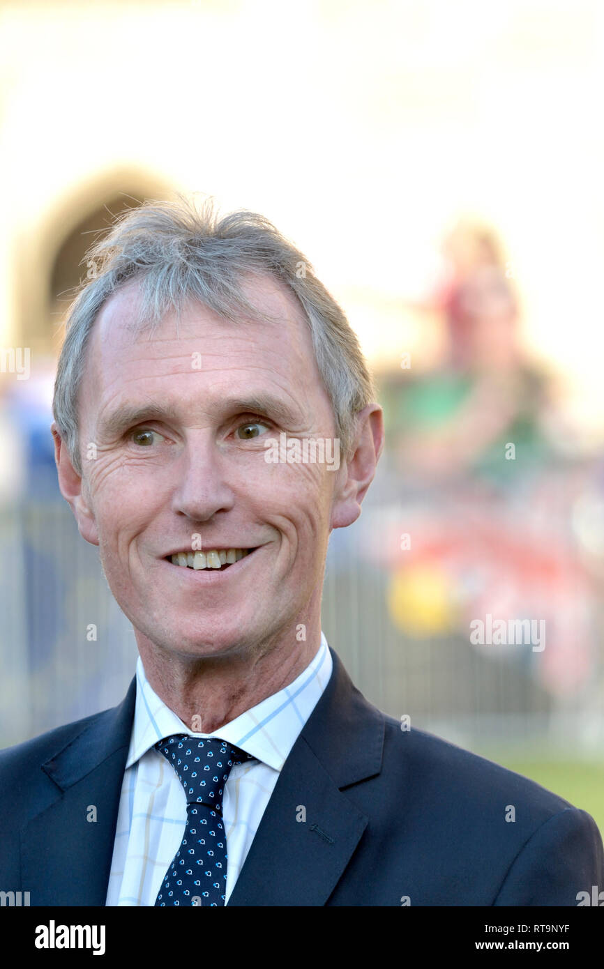 Nigel Evans MP (Con: Ribble Valley) am Westminster College Green, 26. Februar 2019 Stockfoto