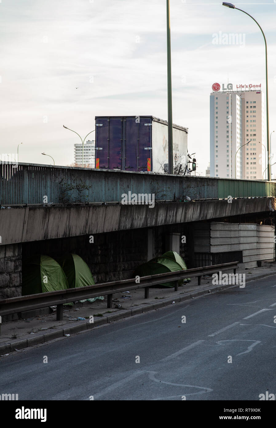 Paris 2019 Flüchtlinge Stockfoto