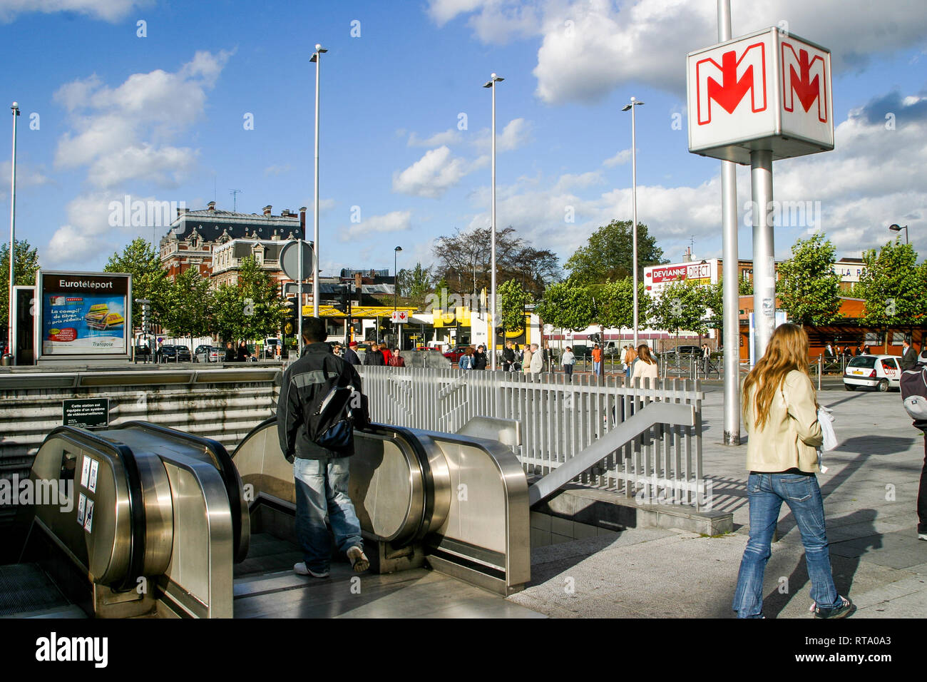 U-Bahn Station, Tourcoing, Nord, Frankreich Stockfoto