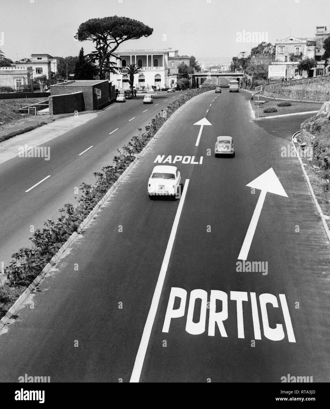 Italien, Kampanien, Autobahn, 60 s Stockfoto