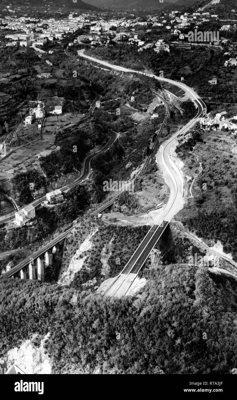 Pompeji - Salerno Autobahn, 1960 Stockfoto