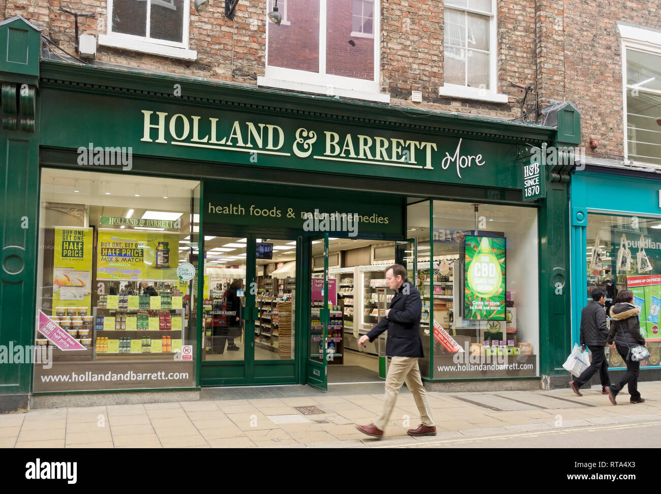 Holland & und Barrett Weitere Store Shop York North Yorkshire England UK Vereinigtes Königreich GB Großbritannien Stockfoto