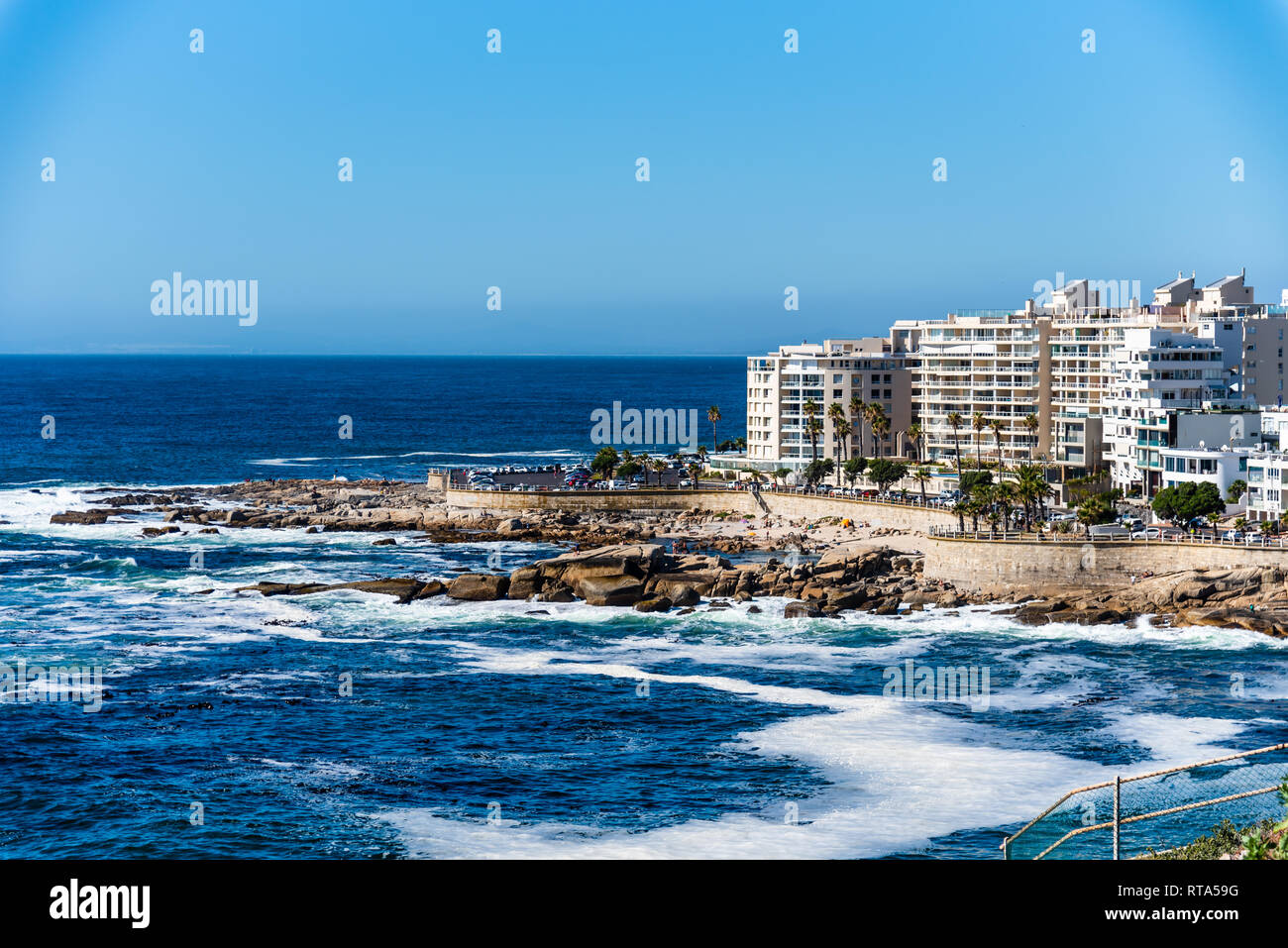 Teuren Wohnungen am Strand, Kapstadt, Südafrika Stockfoto