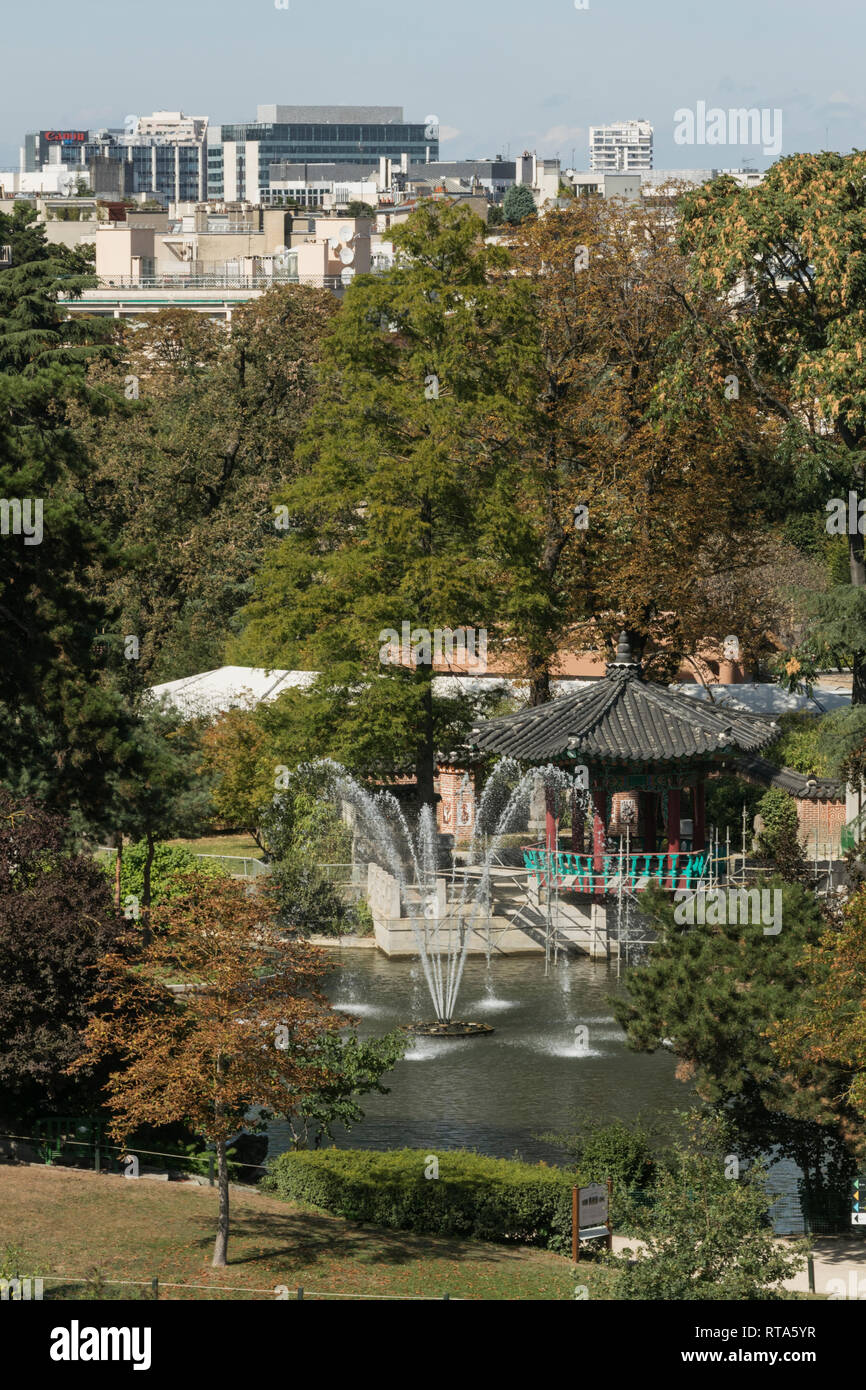 Jardin d'Acclimatation vor Kurzem renoviert wurde dieses Pariser touristische Attraktion zu seiner ehemaligen Pracht wieder in Kraft zu setzen. Stockfoto