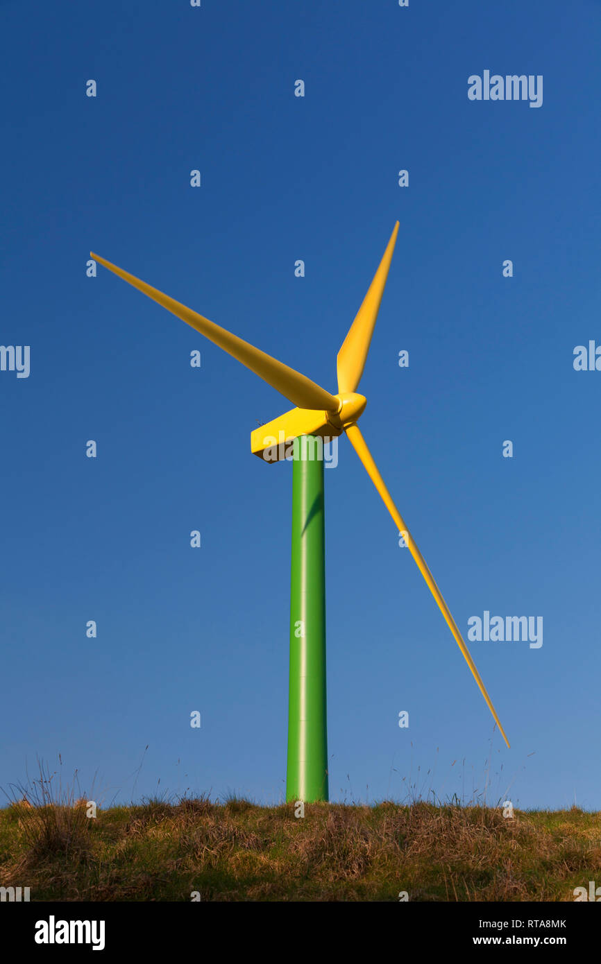 Windkraftanlagen, South Wales, Großbritannien Stockfoto