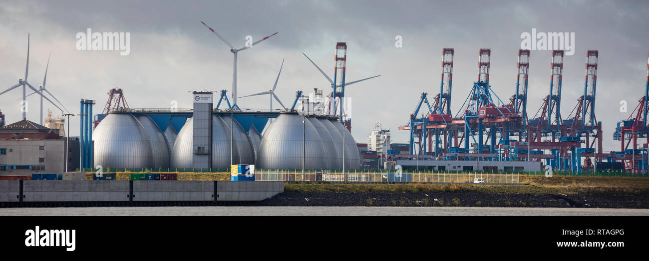 Kran im Hafen von Hamburg, Deutschland, Europa Stockfoto